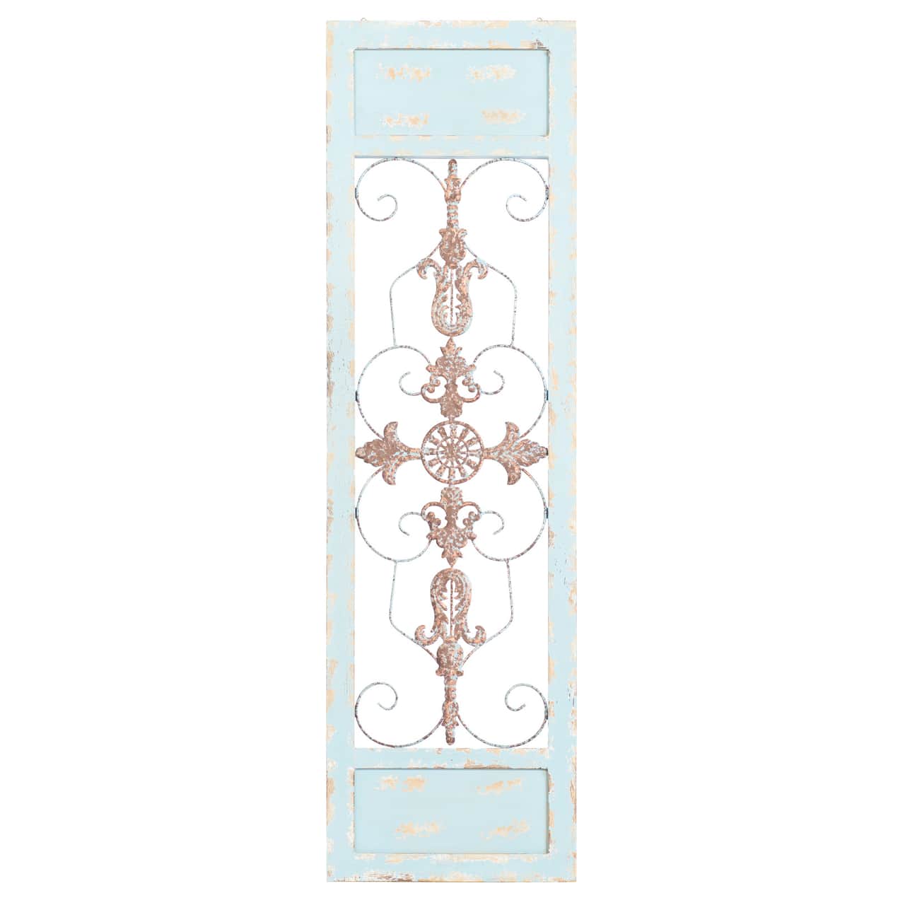 Turquoise & Gold Farmhouse Ornamental Wood Wall Décor